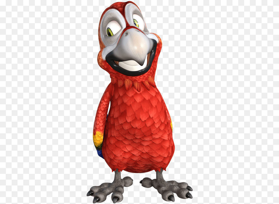 Comic Parrot Macaw Cartoon Character Comic Papagei, Animal, Beak, Bird Png Image