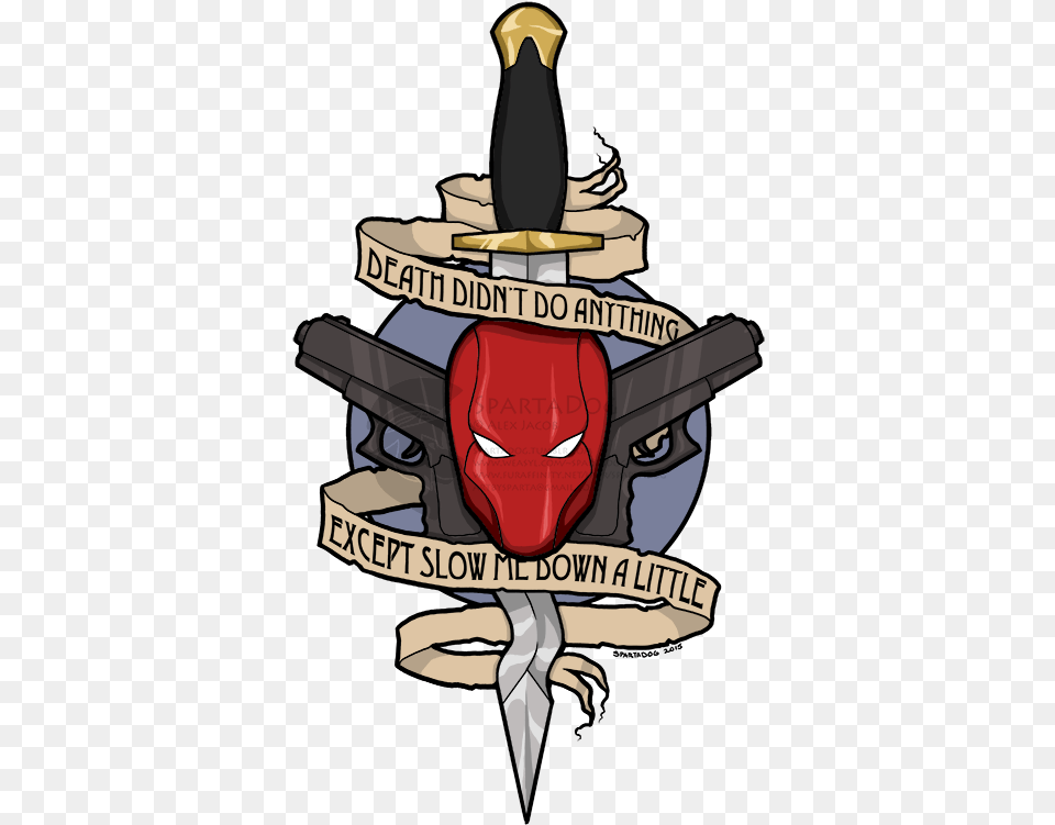 Comic Red Hood Tattoo, Weapon, Sword, Symbol, Emblem Free Png Download