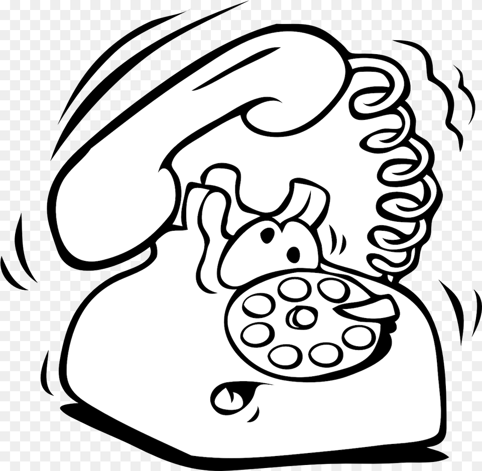 Comic Ringing Telephone Colouring, Electronics, Phone, Dial Telephone Free Png Download
