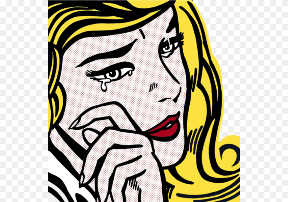Comic Sad Dots Roy Lichtenstein Crying Girl, Art, Person, Modern Art, Face Free Png