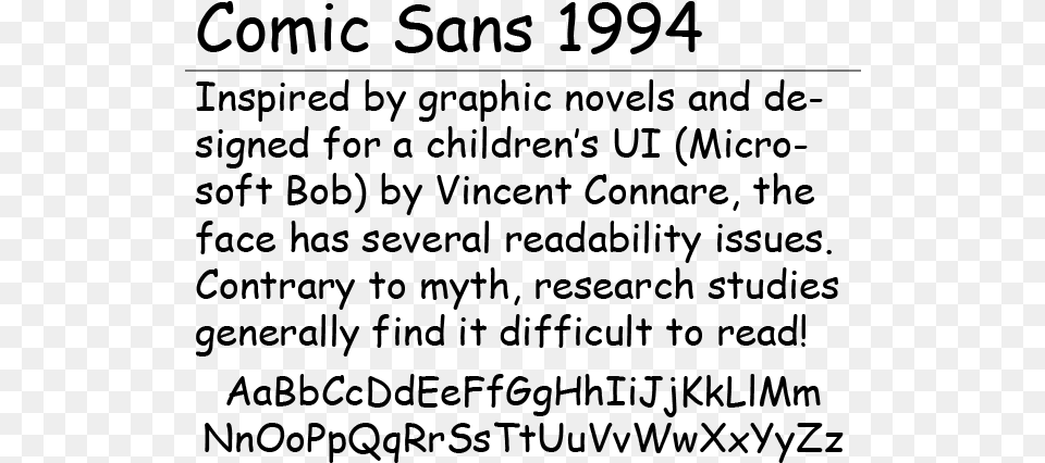 Comic Sans Example Comic Sans Legibility, Gray Png Image