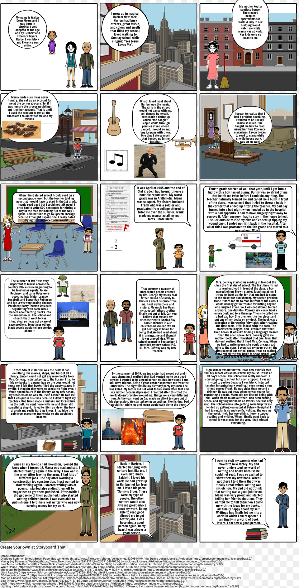 Comic Strips Of Walter Dean Myers Bad Boy, Book, Publication, Comics, Collage Free Png Download