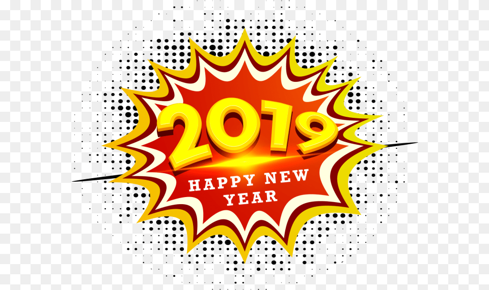 Comic Style 2019 New Year Illustration, Logo, Symbol Free Png Download