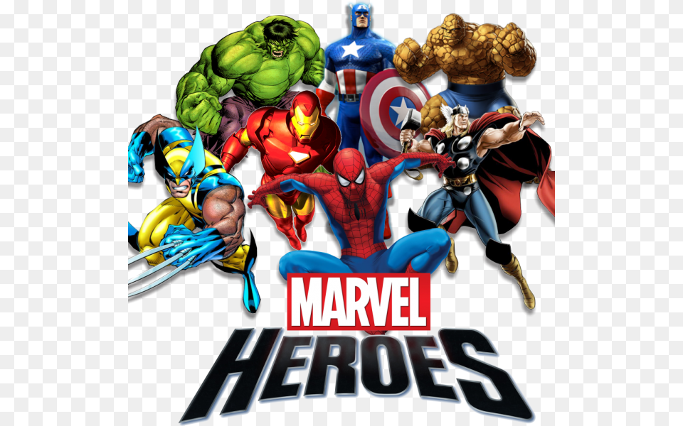 Comic Superhero Themed Slots Marvel Super Heroes, Publication, Book, Comics, Adult Free Png Download