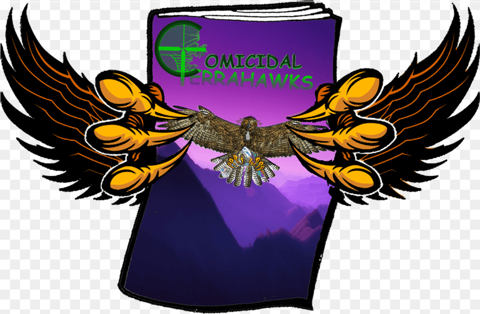 Comicidal Terrahawks Podcasts Hawk Carrying A Football, Book, Publication, Purple, Comics Png Image