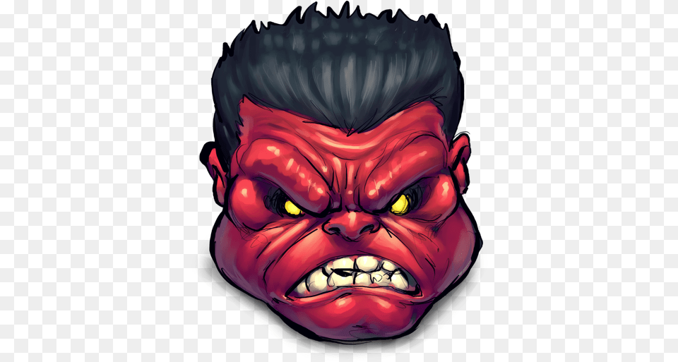 Comics Rulk Angry Icon Red Hulk Face, Head, Person, Photography, Portrait Free Transparent Png