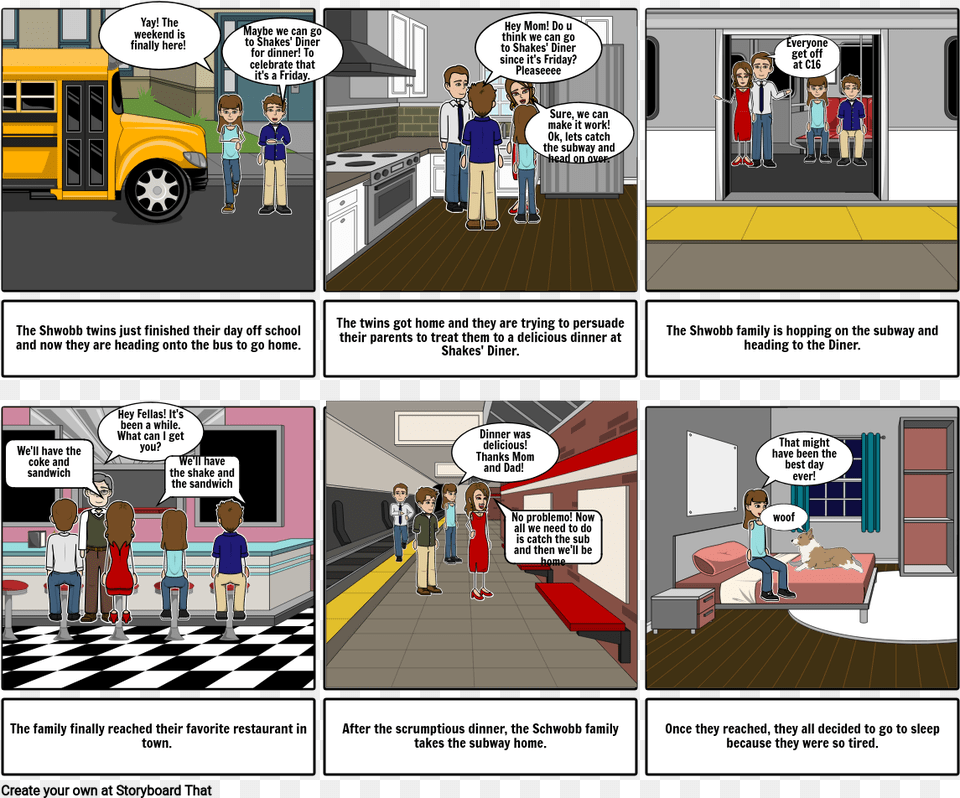 Comics Strip With Verbs, Book, Publication, Person, Bus Png Image