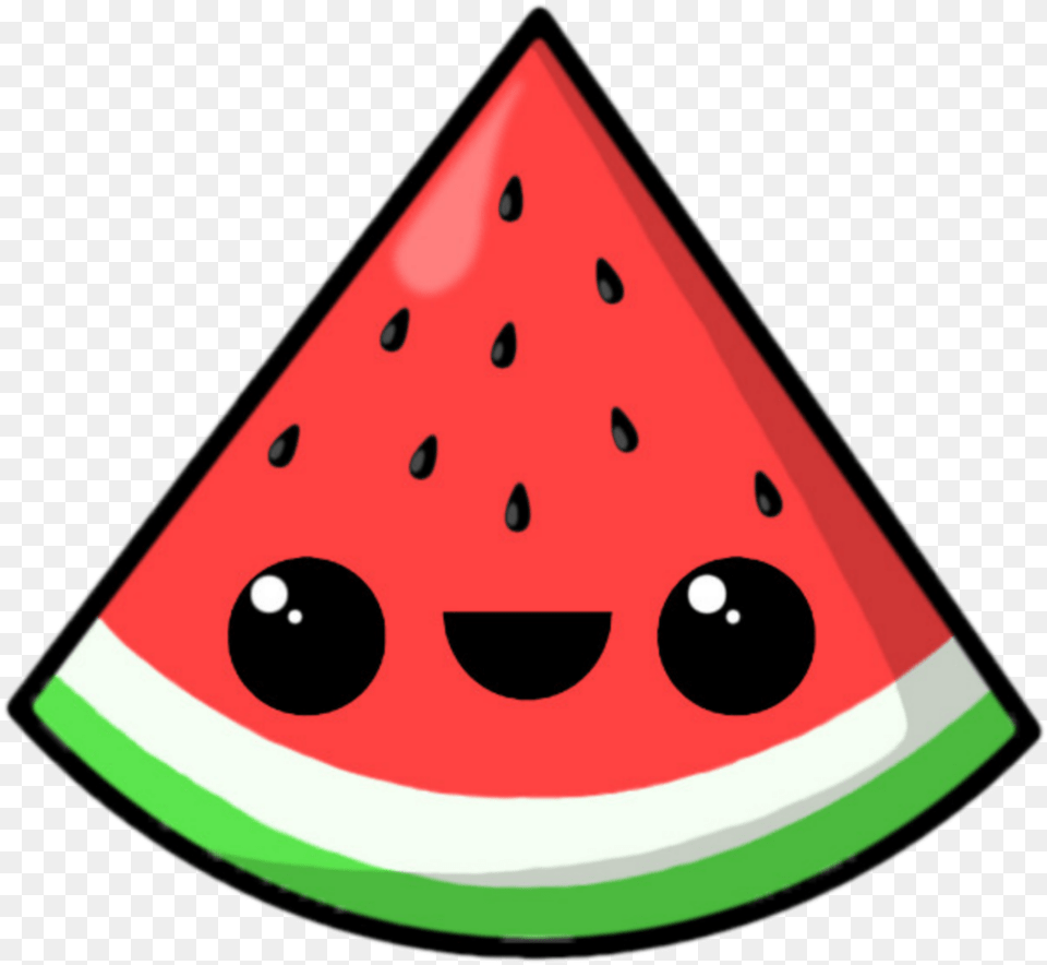 Comida Fruta Sandia Emoji Spring Weather Clip Art Windy Kawaii Watermelon, Food, Fruit, Plant, Produce Png Image