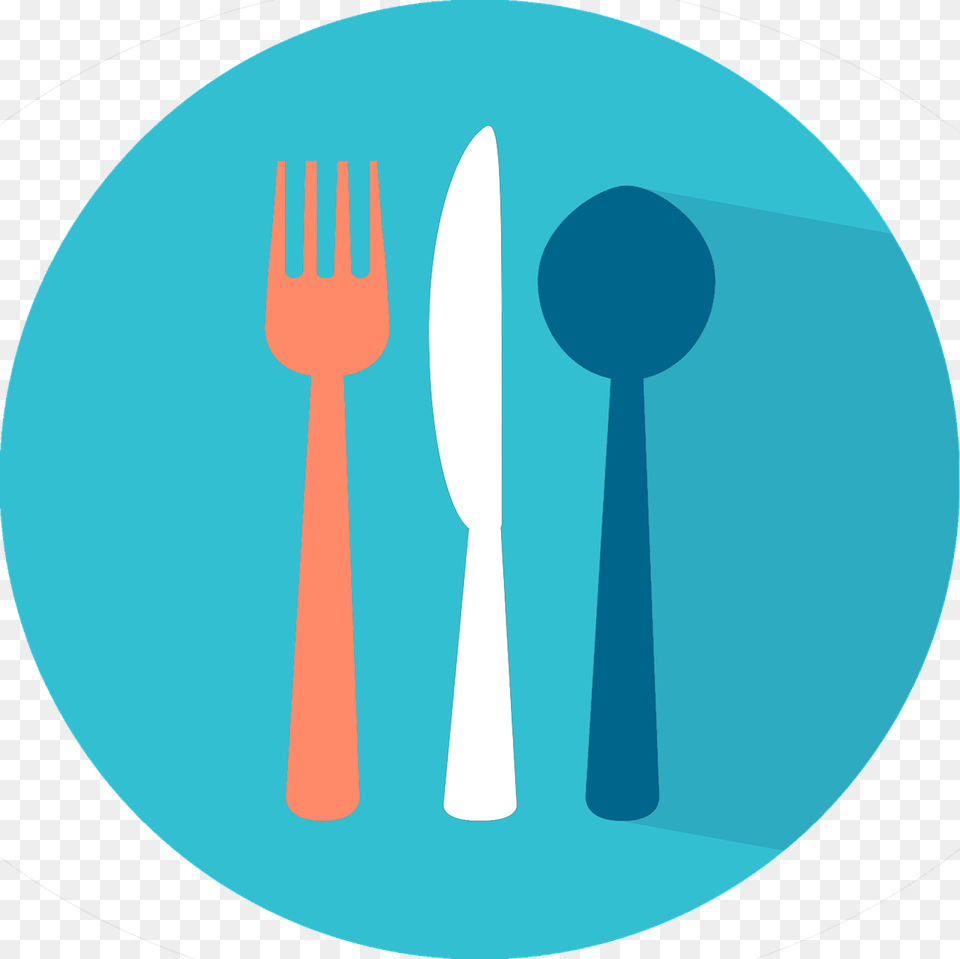 Coming Shove In Face Circle Food Icon, Cutlery, Fork, Spoon Free Transparent Png