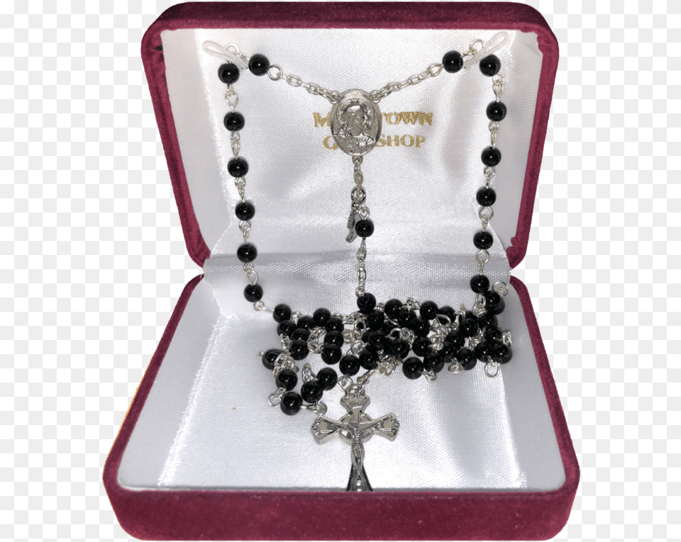 Comm Black Rosary Wchalice Rosary, Accessories, Jewelry, Necklace, Bead Png