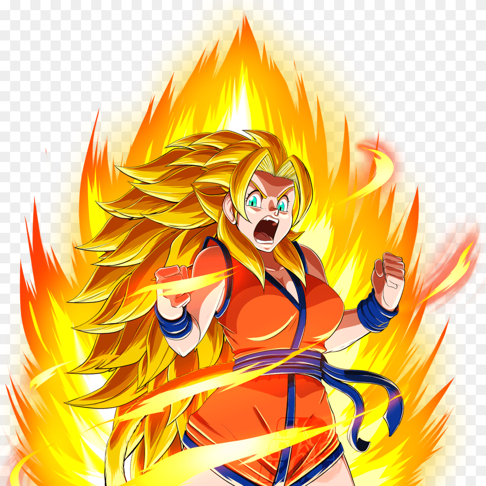 Comm Done For Yamizaki Their Character Going Ssj3 Cartoon, Book, Comics, Publication, Person Png