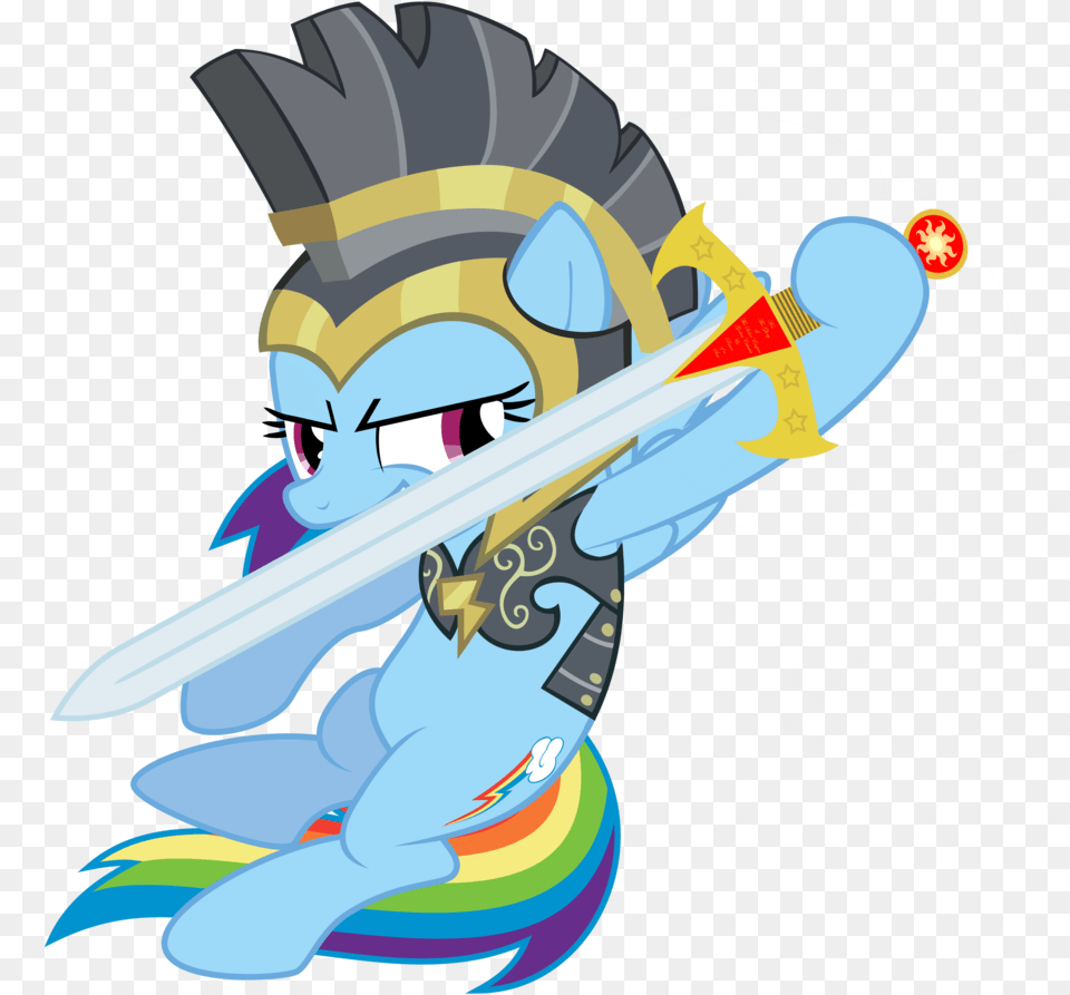 Commander Hurricane Rainbow Dash Safe Simple Cartoon, Sword, Weapon Free Png Download