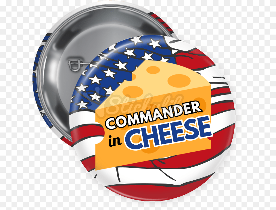 Commander In Cheese Custom Button Flag Of The United States, Badge, Symbol, Logo, Food Png