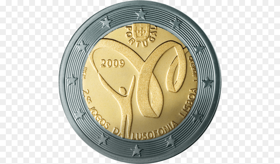 Commemorative Coin Portugal 2009 2 Euromunt Portugal 2009, Money, Wristwatch, Gold Free Png Download
