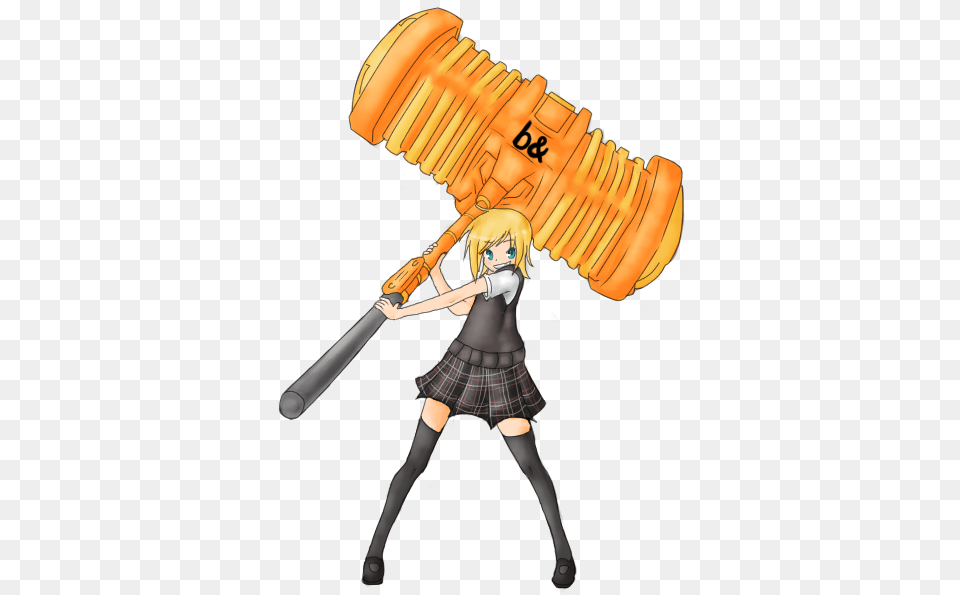 Comment Picture Ban Hammer Transparent Anime Ban Hammer Emoji Discord, Clothing, Skirt, Adult, Female Free Png