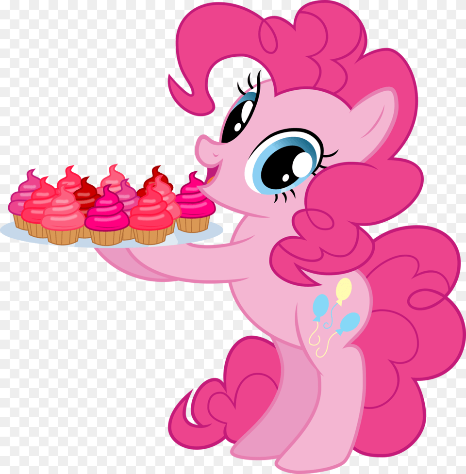 Comments Pinkie Pie Holding Cupcakes, Cream, Dessert, Food, Icing Free Png Download