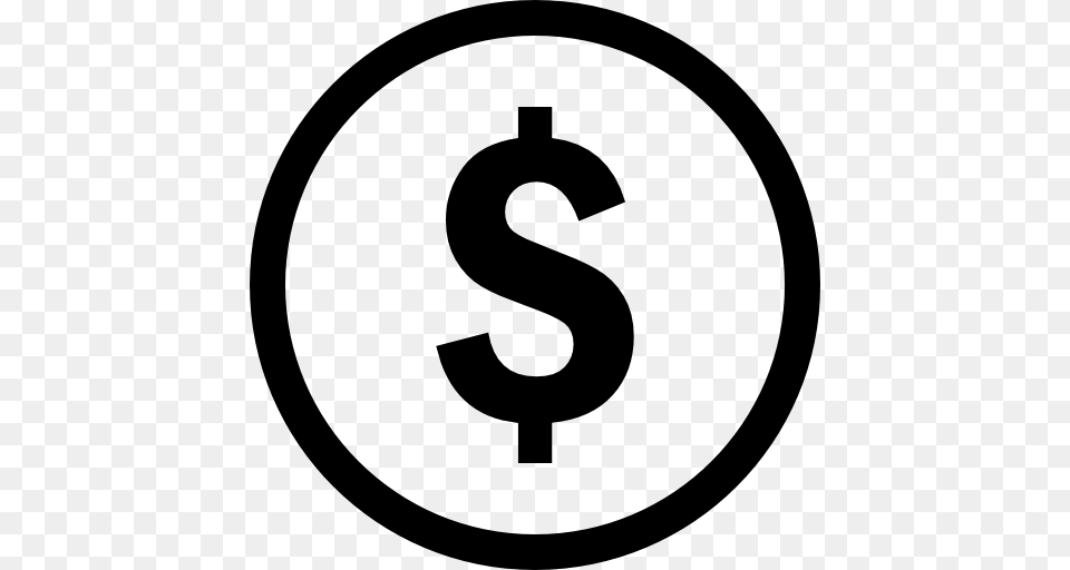 Commerce Symbol Coin Circular Dollar Sign Coins Circle, Gray Png