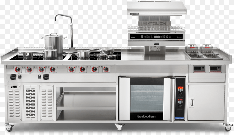 Commercial Induction Range With Hobs Fryer Grill Oven Kitchen, Appliance, Device, Electrical Device, Microwave Free Png Download