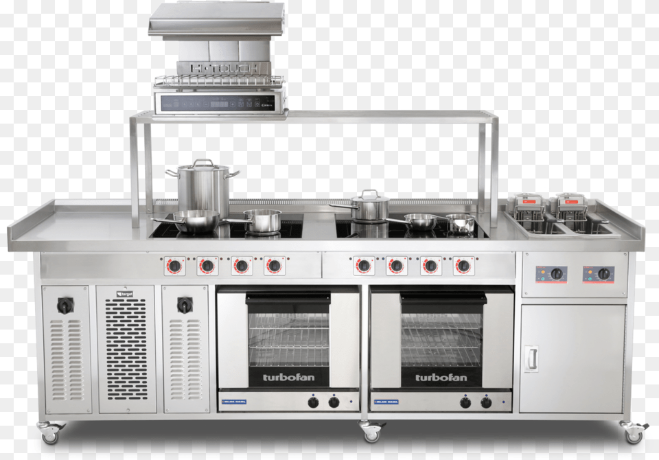 Commercial Induction Range With Hobs Fryer Oven Under Kitchen, Indoors, Device, Appliance, Electrical Device Free Png