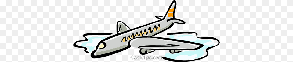 Commercial Jet In Flight Royalty Vector Clip Art Illustration, Aircraft, Airliner, Airplane, Transportation Free Png Download