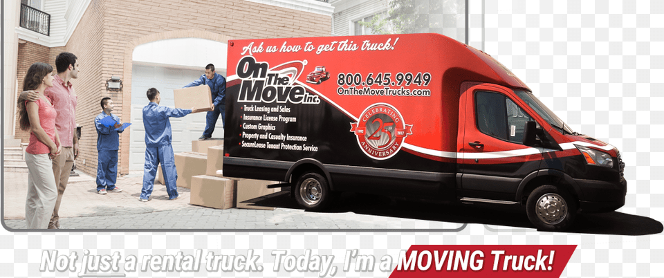 Commercial Truck Leasing Banner, Moving Van, Transportation, Van, Vehicle Png Image