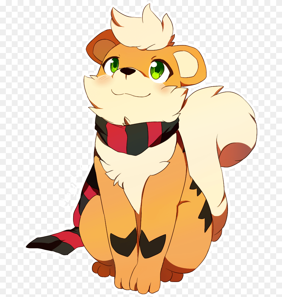 Commission Growlithe With A Scarf, Baby, Person, Cartoon, Face Png Image