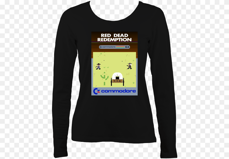 Commodore C64 Red Dead Redemption Long Sleeved T Shirt, Clothing, Long Sleeve, Sleeve, T-shirt Free Png Download