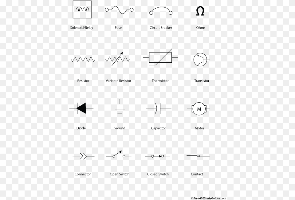 Common Automatic Transmission Electrical Symbols Rh Document, Text Free Png