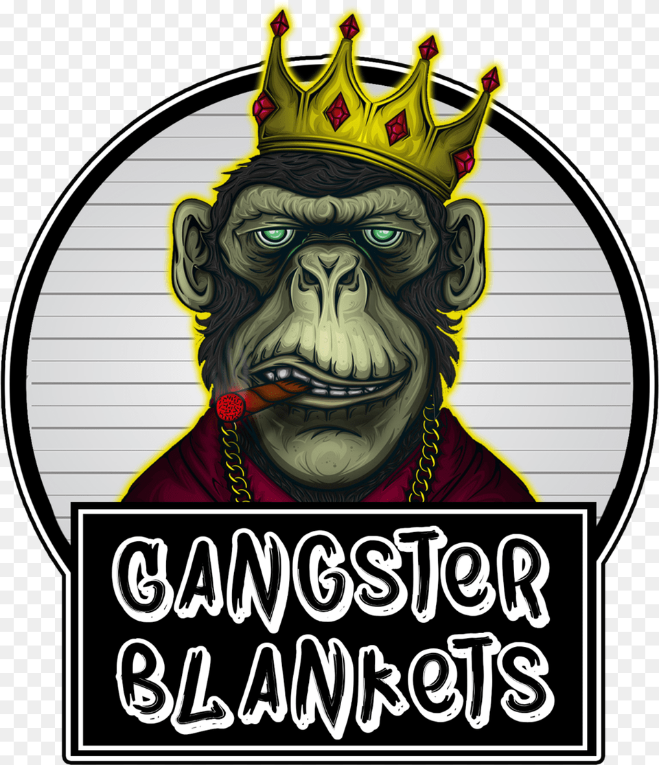 Common Chimpanzee Transparent Cartoons Monkey Gangster, Advertisement, Person, Face, Head Free Png