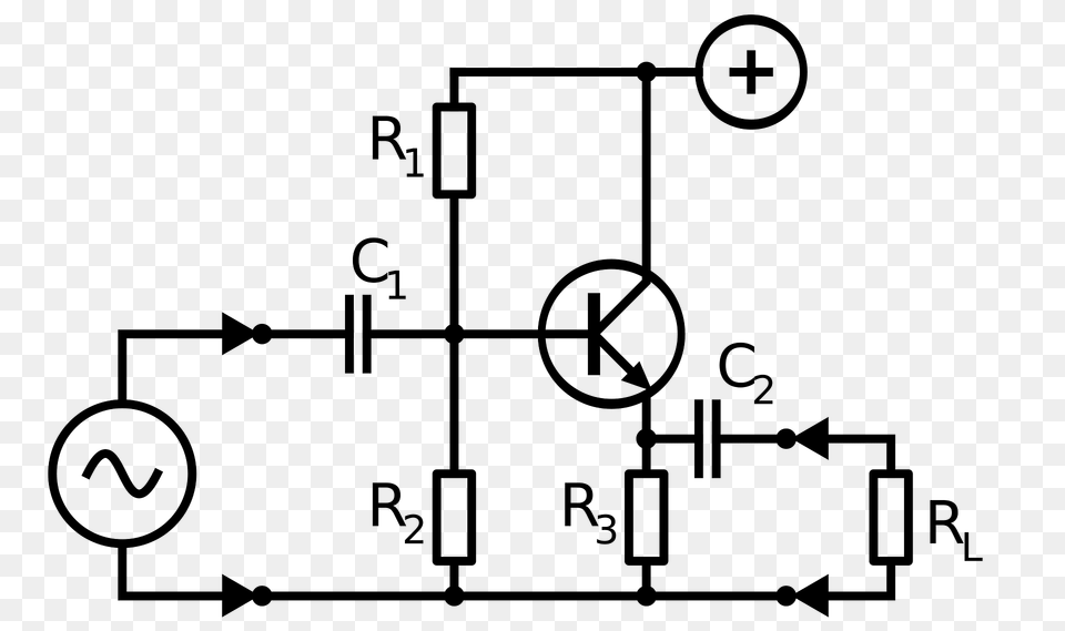 Common Collector Amplifier Clipart, Diagram, Circuit Diagram, Gas Pump, Machine Png Image