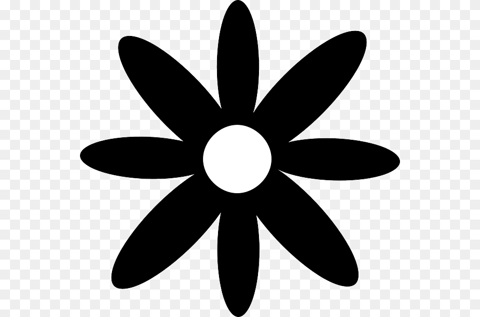 Common Daisy Flower Silhouette Clip Art Daisy Flower Silhouette, Stencil, Plant, Appliance, Ceiling Fan Free Png Download
