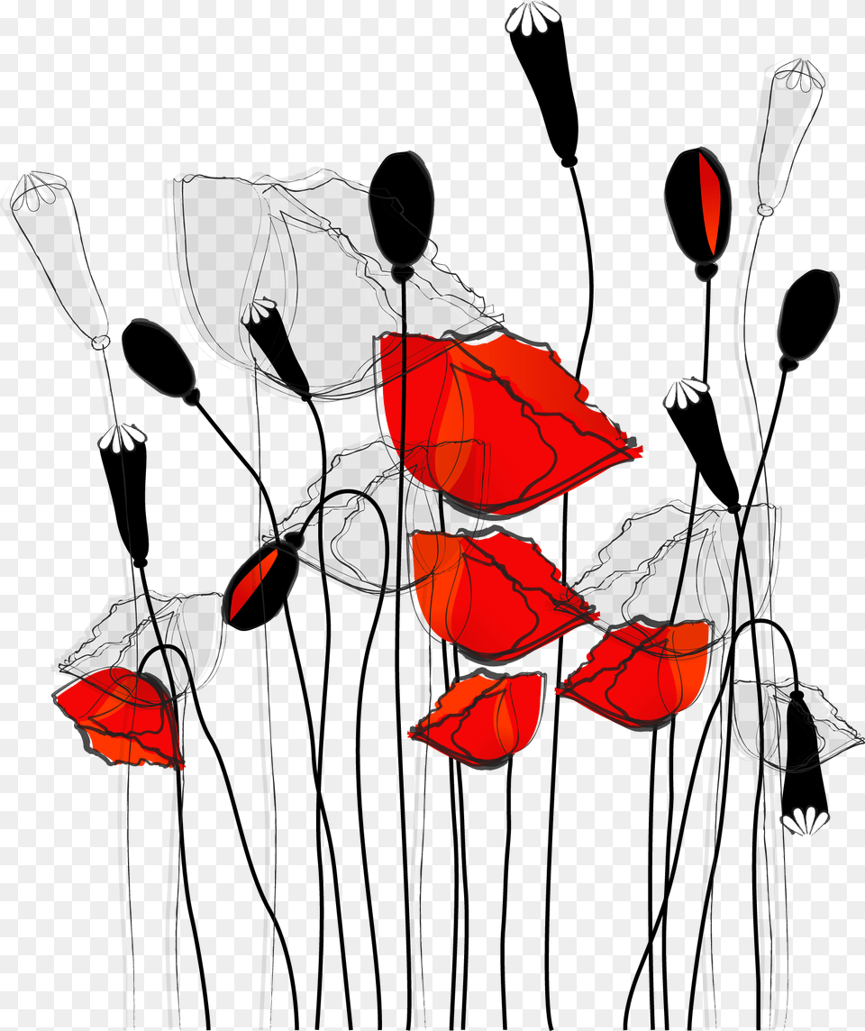 Common Poppy Curtain Flower Wallpaper Line Illustration Curtain, Plant, Art, Modern Art, Rose Free Transparent Png