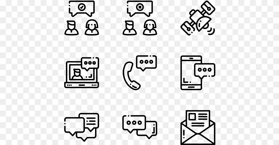 Communication Icons Adobe Vector, Gray Free Png