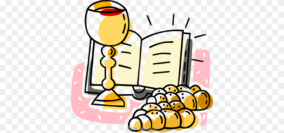 Communion Cup And Bread Royalty Vector Clip Art Illustration, Glass, Person, Reading, Bulldozer Free Png Download