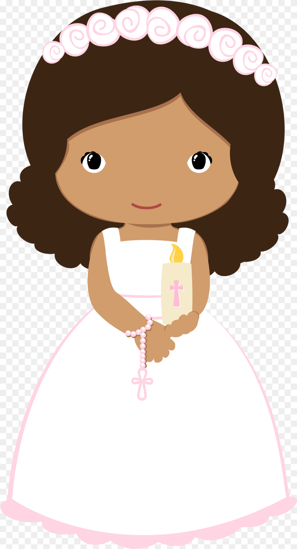 Communion Girl Wave Hair Clipart Communion Girl Wave Hair, Doll, Toy, Winter, Snowman Png Image