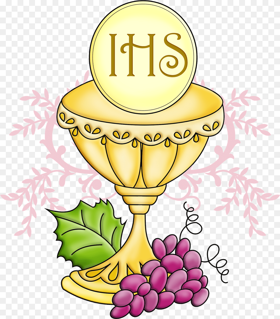 Communion Sunday Clipart Chalice First Holy Communion, Glass, Goblet, Flower, Plant Png Image