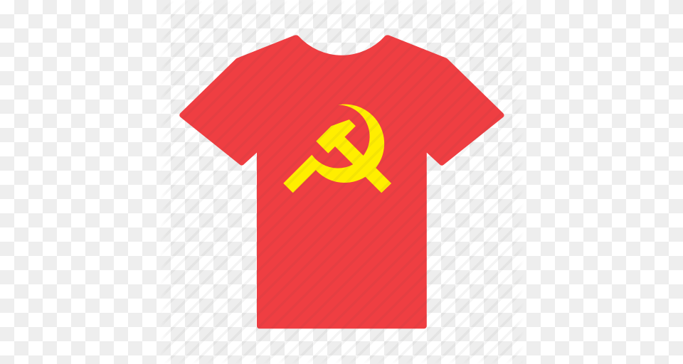 Communism Communist Flag Hammer Shirt Sickle T Shirt Icon, Clothing, T-shirt Free Transparent Png