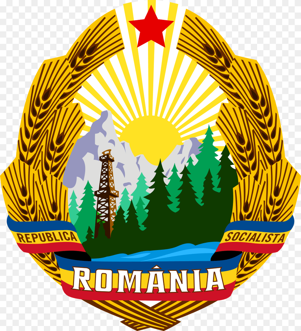 Communist Romania Coat Of Arms, Emblem, Logo, Plant, Symbol Free Png