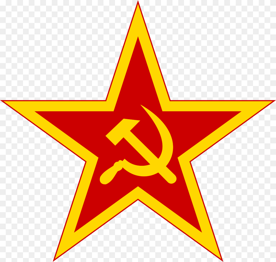 Communist Star With Golden Border And Red Rims, Star Symbol, Symbol Png Image