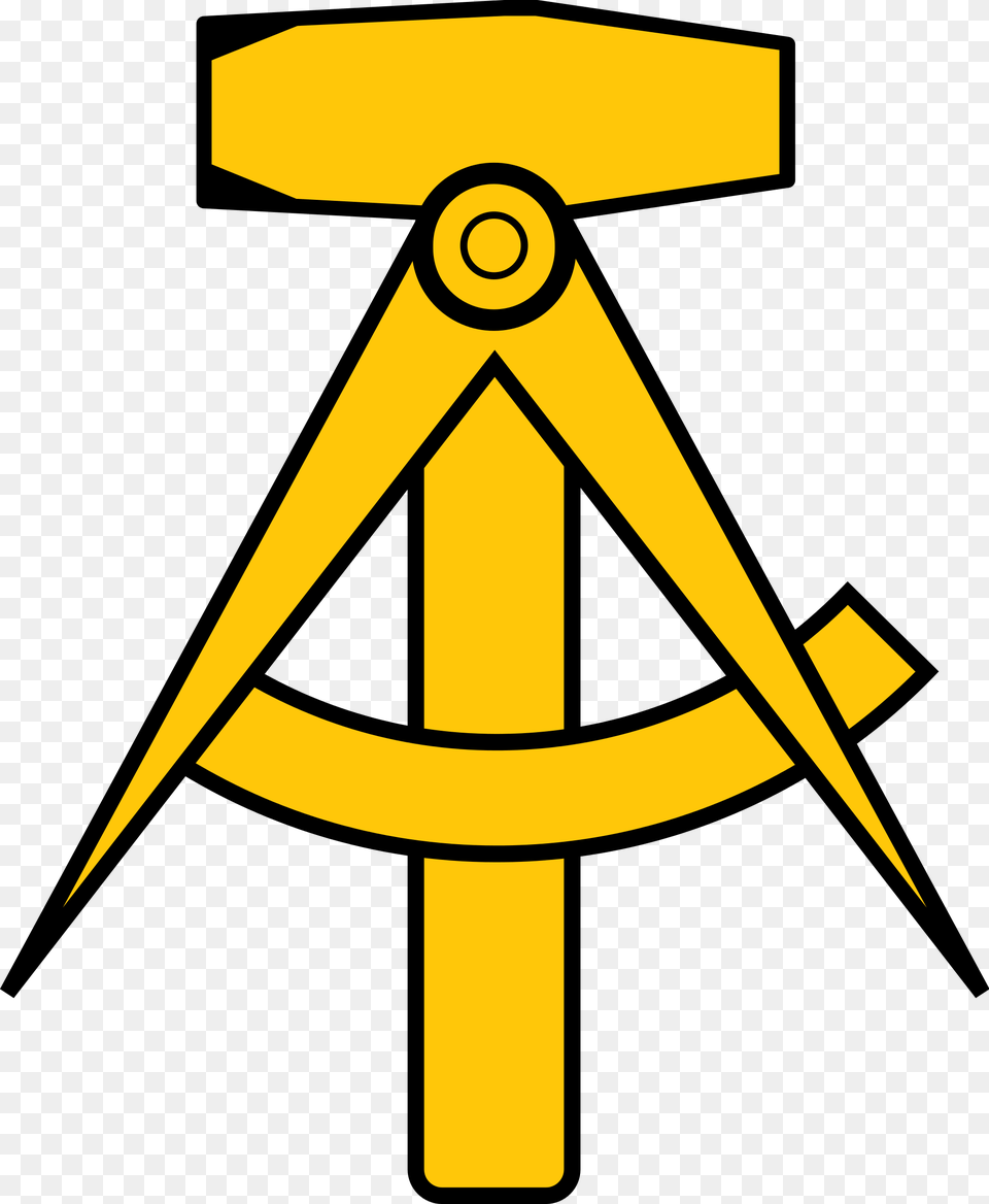 Communist Symbol East German Hammer And Compass, Cross Free Png