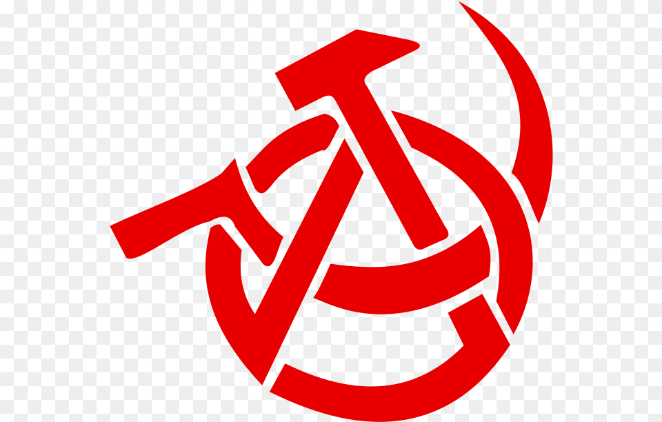 Communist Symbol Hammer And Sickle Circle Hd Anarcho Communist Flag, Dynamite, Weapon, Emblem, Sign Free Png Download