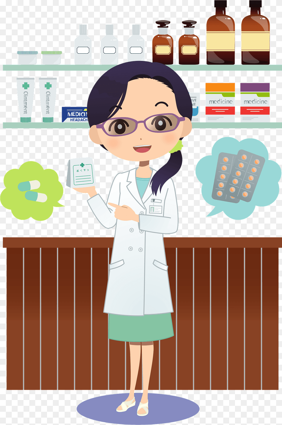 Community Pharmacy Pharmacist Clipart, Clothing, Coat, Girl, Female Png Image