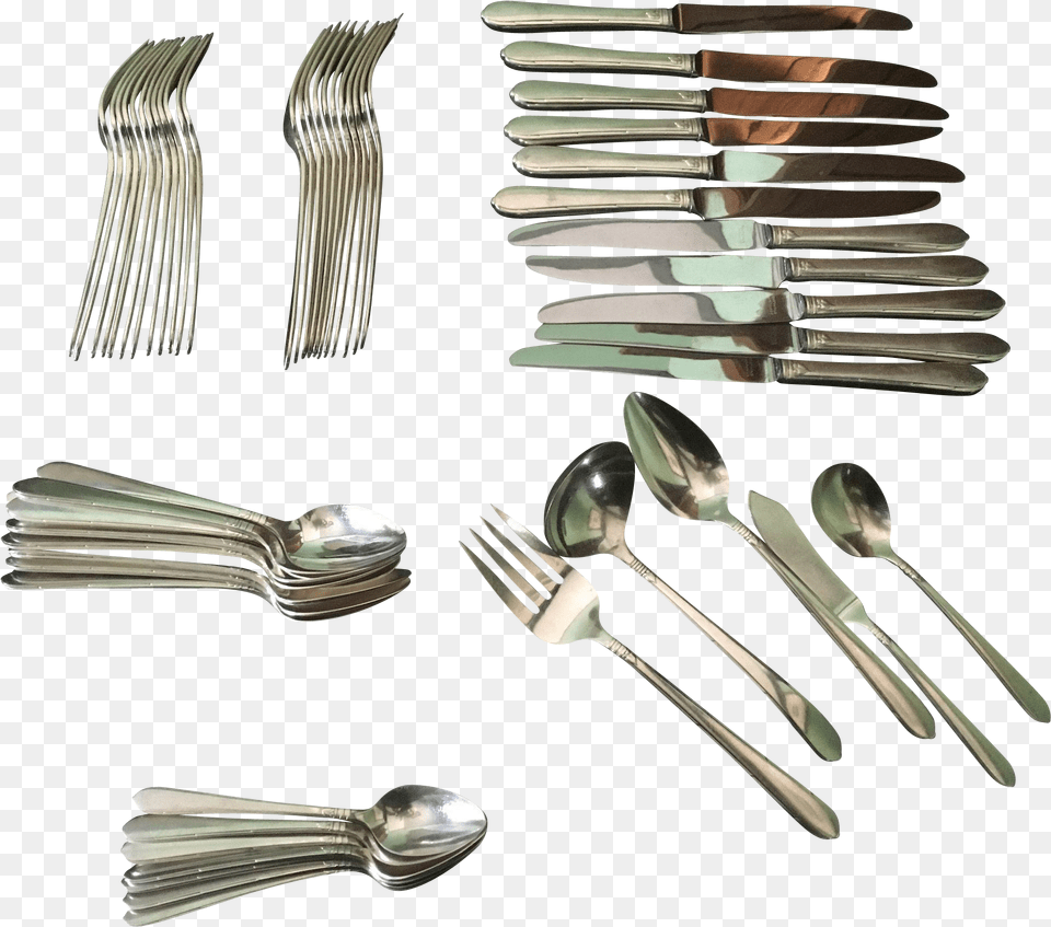 Community Plate 57 Piece Silverplated Vintage Flatware Fork, Cutlery, Spoon, Blade, Knife Free Png Download