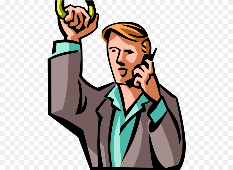 Commuter Vector Image Talking On A Cell Phone, Adult, Person, Man, Male Png