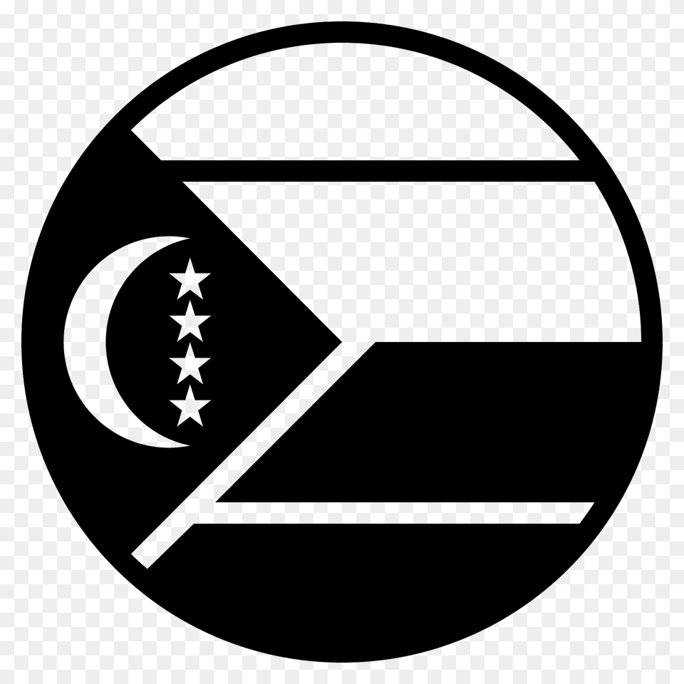 Comoros Flag Emoji Clipart, Logo, Symbol, Star Symbol, Disk Png Image