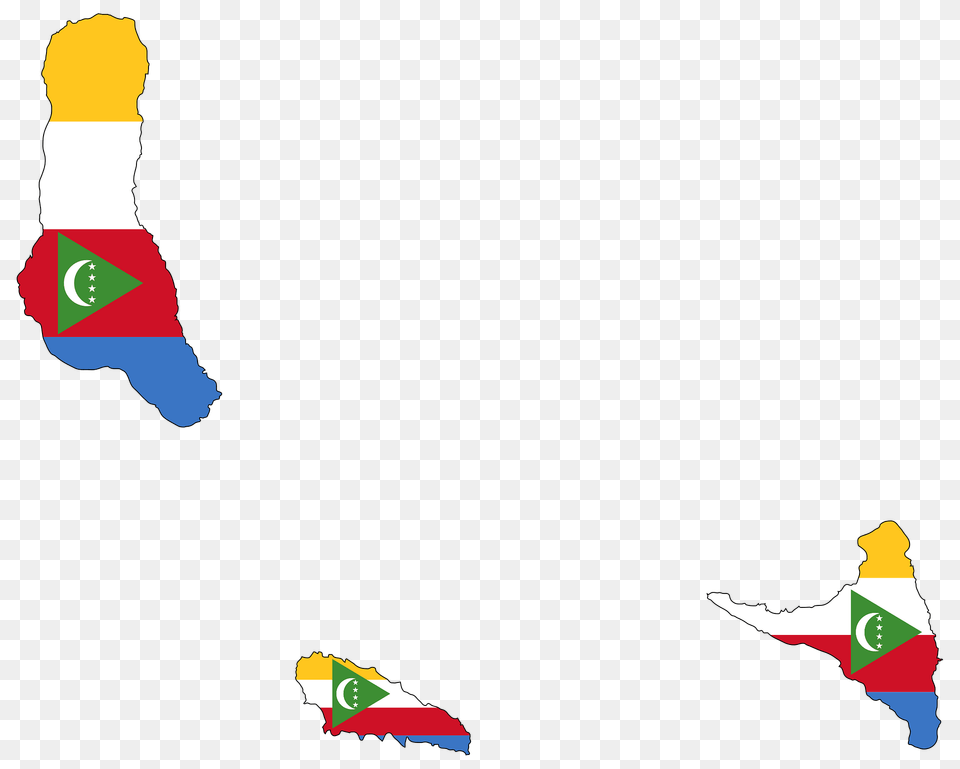 Comoros Flag Map With Stroke Clipart, Art Free Transparent Png