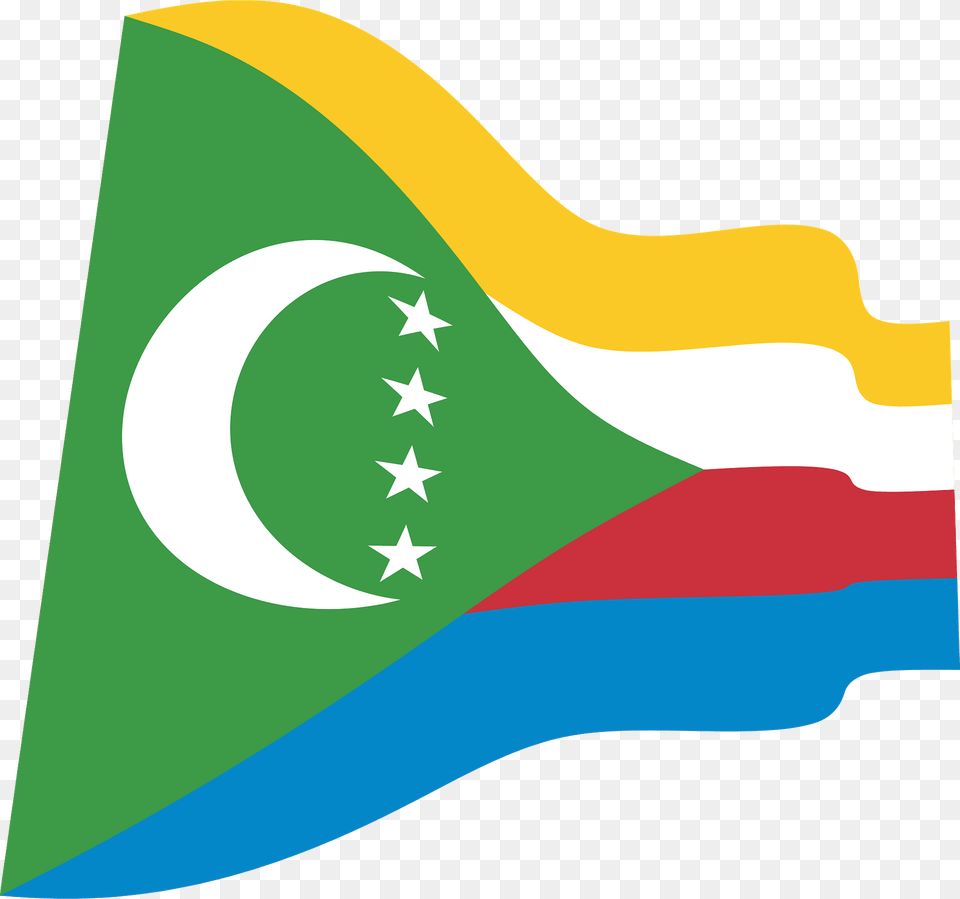Comoros Wavy Flag Clipart Png