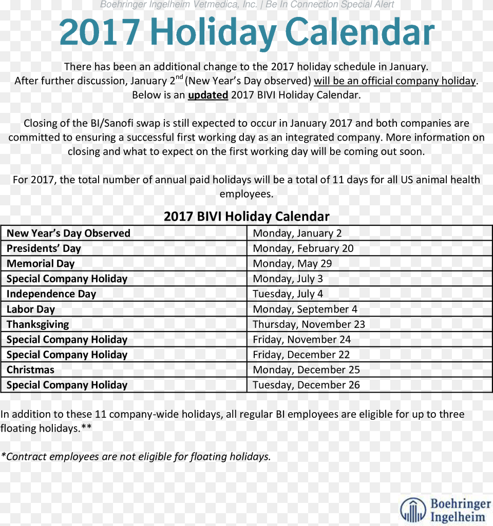 Company Vacation Calendar Main Company Holiday Calendar, Text Free Transparent Png