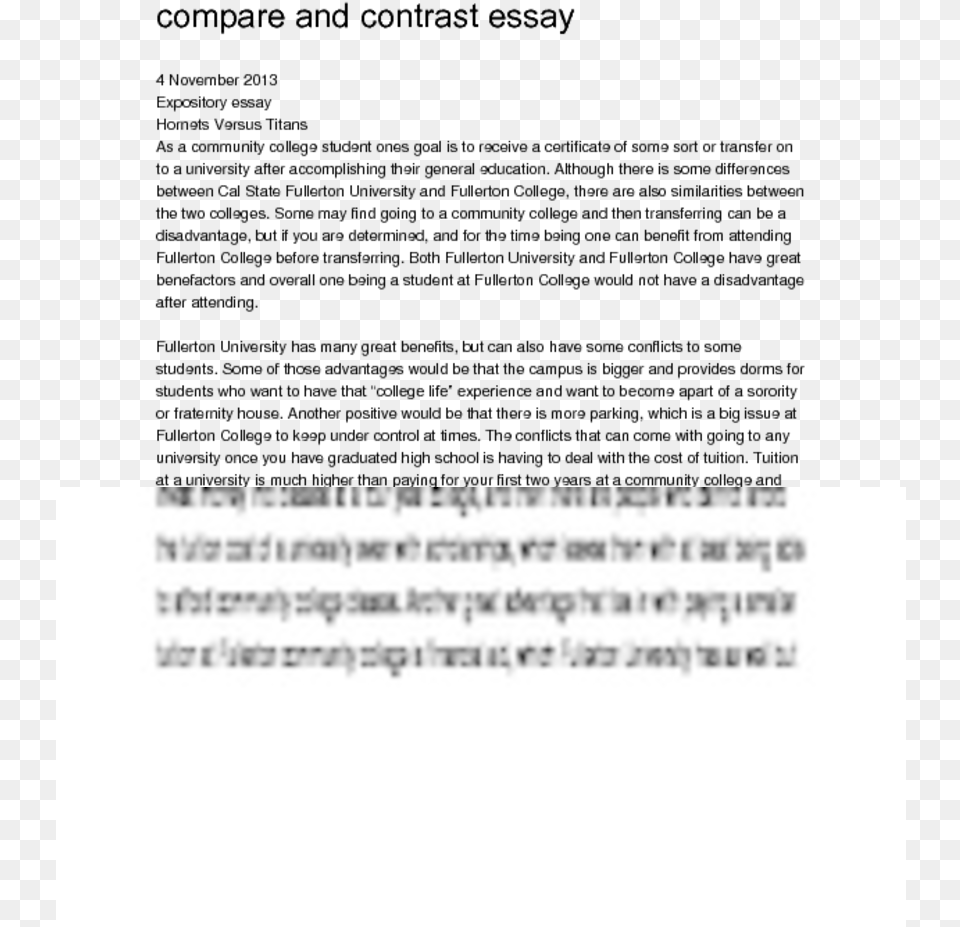 Compare And Contrast Essay4 November 2013expository College, Page, Text, Letter Png Image