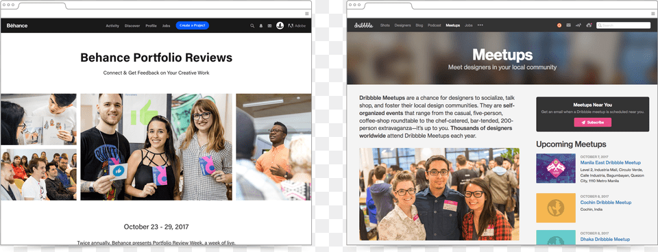 Comparing Behance And Dribbble Community Website, Art, Collage, Person, Text Png Image
